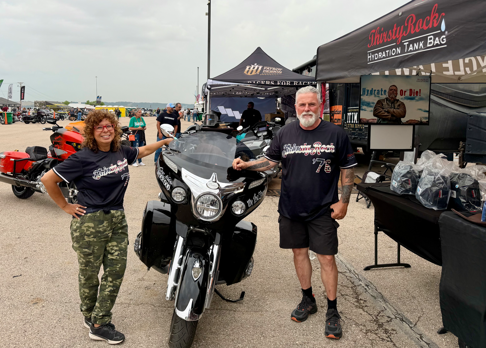 Showing off New Sturgis work shirts!